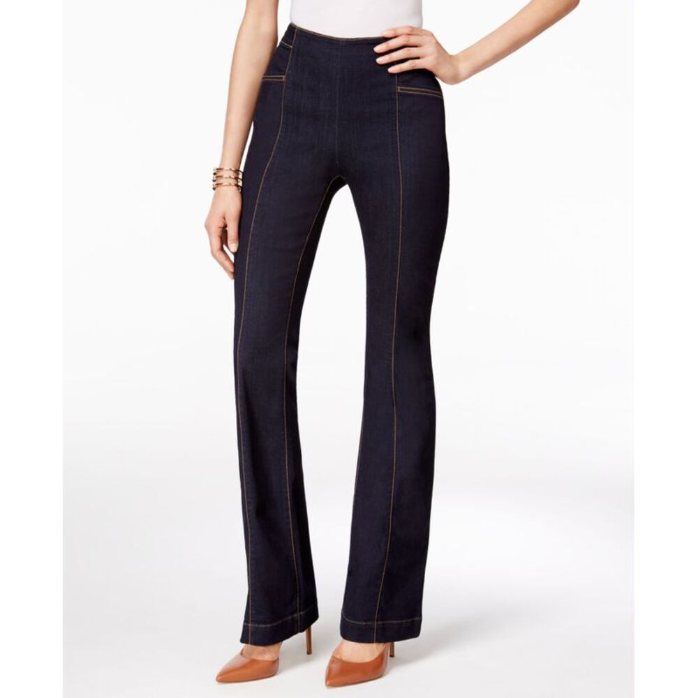 Inc International Concepts High Waist Contrast Stitching Flare Jeans